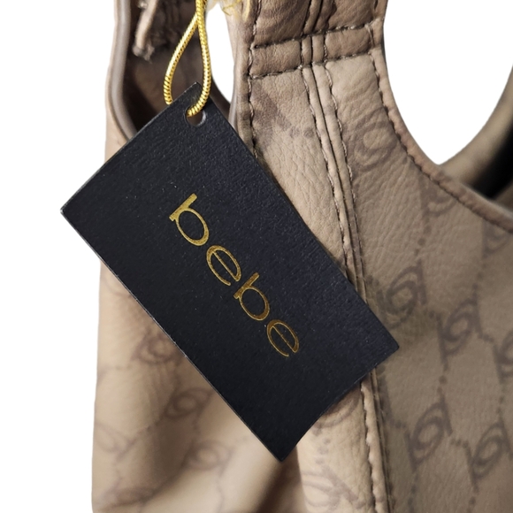 🆕️ Bebe Alexis Shopper Shoulder Bag In Taupe - Picture 8 of 17